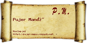 Pujer Manó névjegykártya